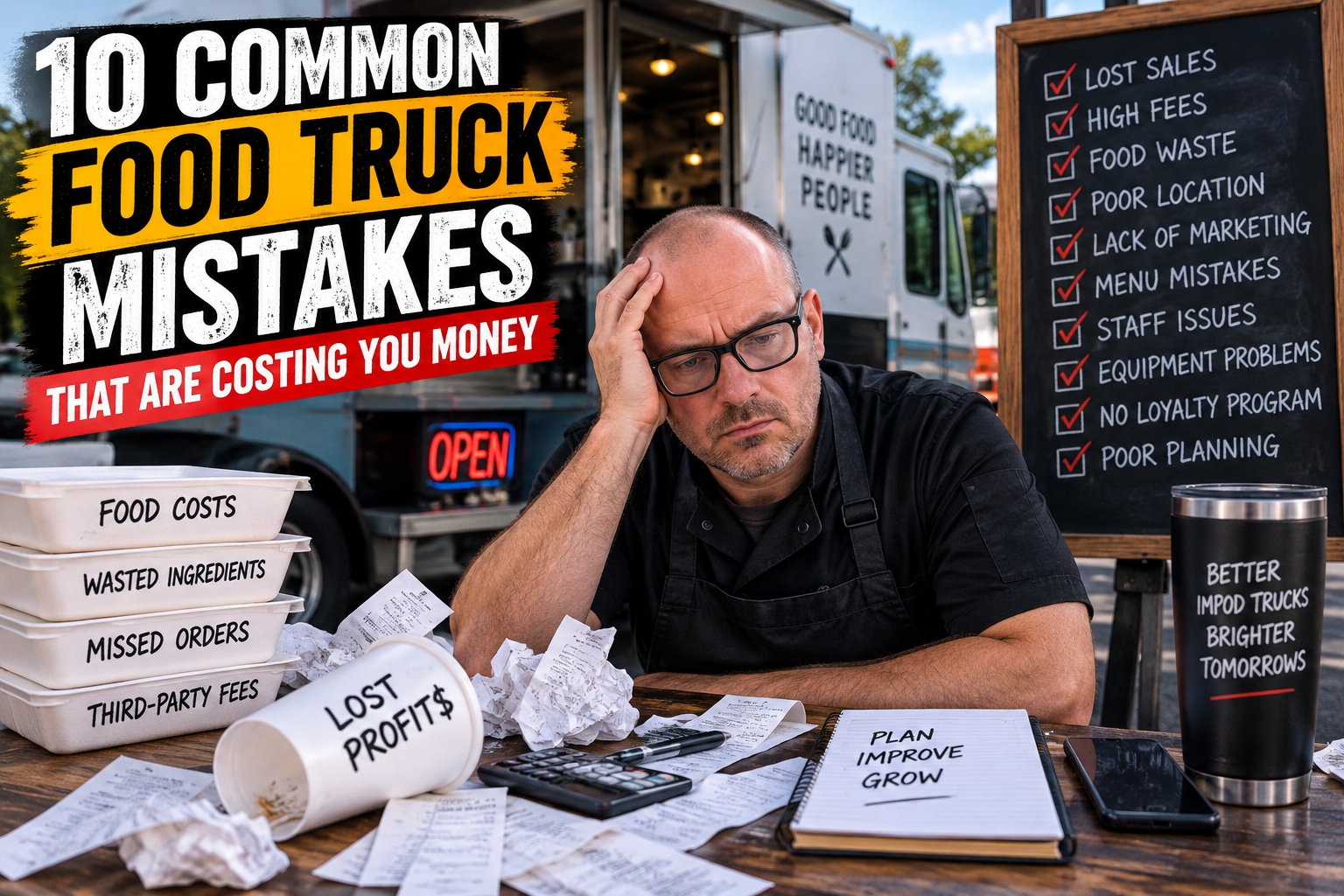 Common food truck business mistakes that lead to lost sales, higher expenses, and reduced profits.